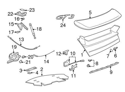 911 EXTERIOR TRIM - ENGINE LID