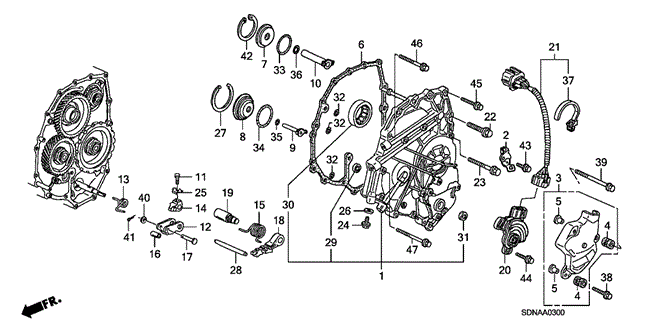 TRANSMISSION - AUTOMATIC/AT LEFT SIDE COVER (L4) for 2007 Honda ACCORD COUPE #1