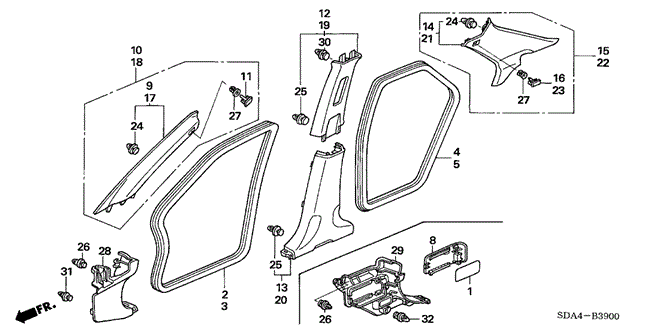 INTERIOR / BUMPER/PILLAR GARNISH for 2005 Honda ACCORD SEDAN #1