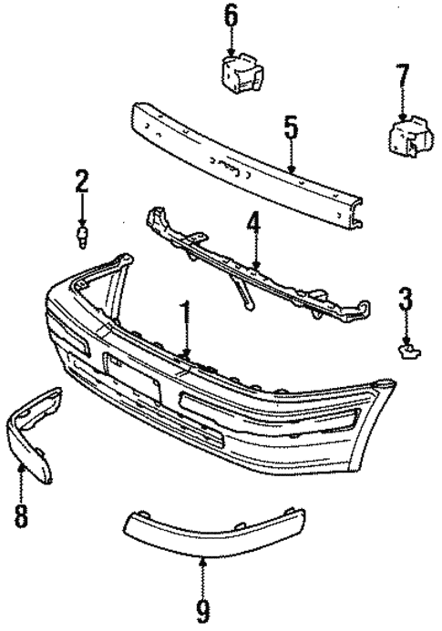 Bumper & Components - Front for 1997 Toyota Tercel #0