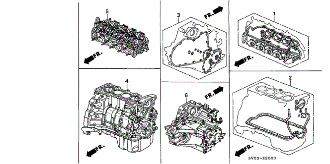 ENGINE/GASKET KIT - ENGINE ASSY. - TRANSMISSION ASSY. for 1996 Honda ACCORD COUPE #1