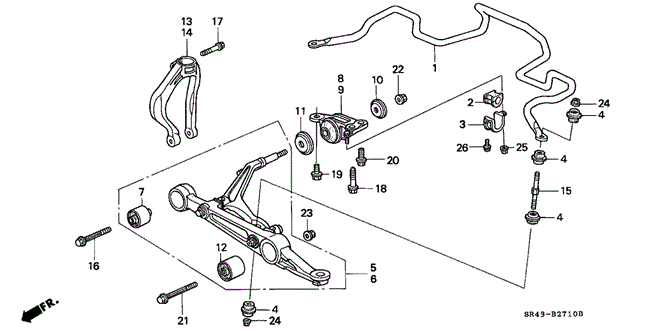 CHASSIS/FRONT LOWER ARM for 1993 Honda CIVIC SEDAN #1