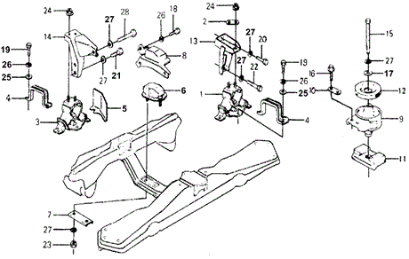 Body/Air Conditioning/Engine Mount for 1977 Honda ACCORD HATCHBACK #1