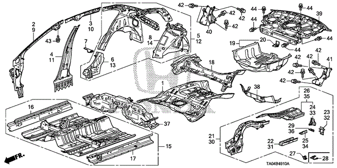 Body/Air Conditioning/Floor - Inner Panel for 2010 Honda ACCORD SEDAN #1