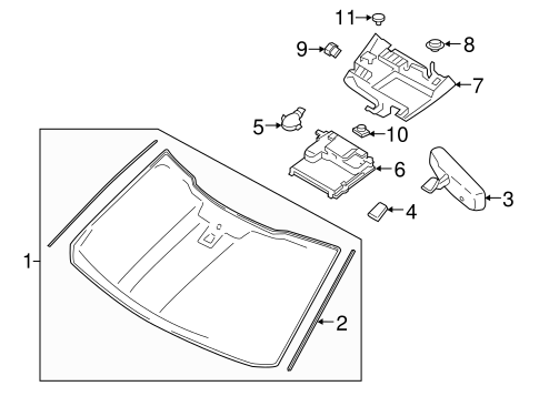 Glass - Windshield for 2020 Ford Expedition #0