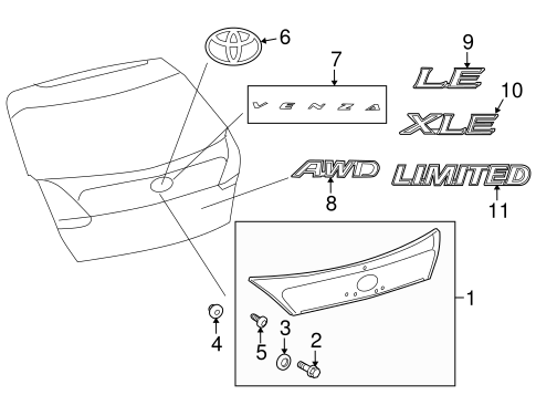 BODY/EXTERIOR TRIM - LIFT GATE for 2015 Toyota Venza #1