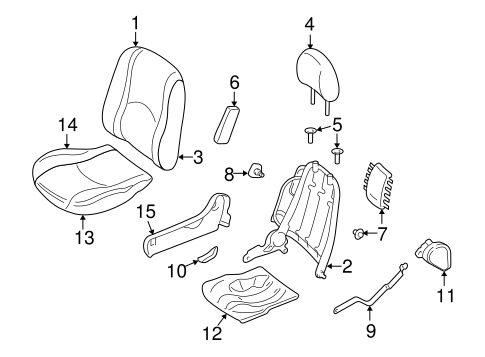 Body/Front Seat Components for 2002 Ford Escape #2