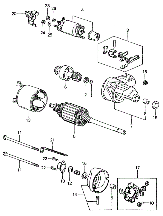 ENGINE/STARTER MOTOR COMPONENTS (DENSO) (KL) for 1982 Honda CIVIC SEDAN #1