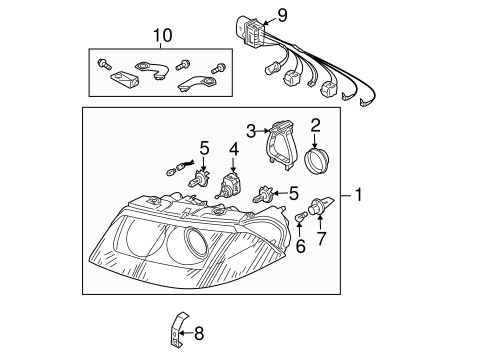 Headlamp Components for 2003 Volkswagen Passat #0