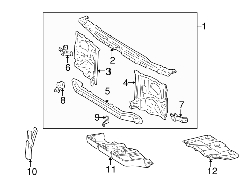 COOLING SYSTEM/RADIATOR SUPPORT for 2000 Toyota 4Runner #1
