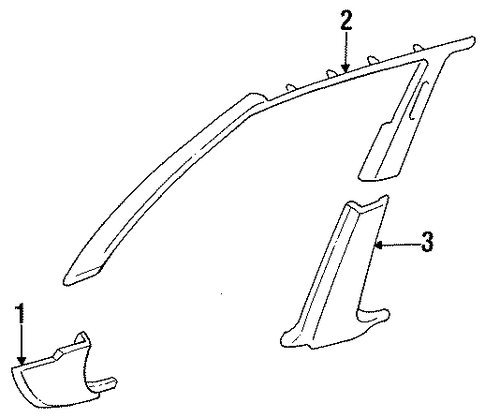 Garnish Assembly, L Front Pillar *NH91L* (Lofty Gray) Garnish Assembly, L Front Pillar *NH91L* (Lofty Gray)