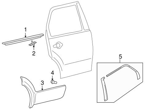 Taurus X EXTERIOR TRIM - REAR DOOR