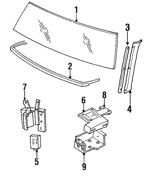 Glass - Windshield for 1998 Oldsmobile 88 #0