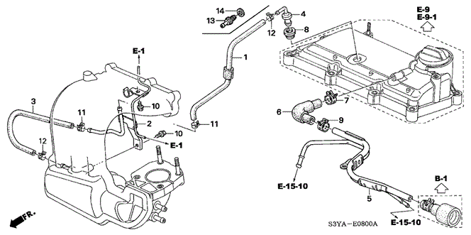 Engine/Breather Tube for 2005 Honda INSIGHT #1