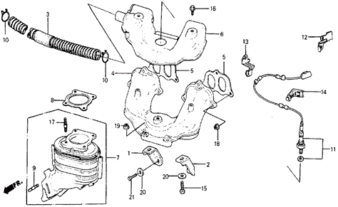 ENGINE/EXHAUST MANIFOLD for 1987 Honda CIVIC 5-DOOR #1