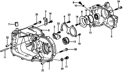 TRANSMISSION - HONDAMATIC/HMT TRANSMISSION HOUSING for 1976 Honda CIVIC COUPE #1