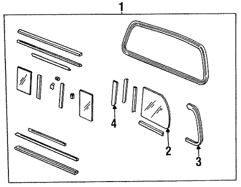 Glass & Hardware - Back for 1994 Mazda B3000 #1