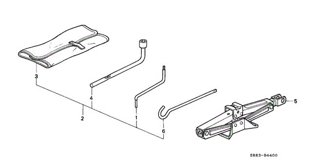 Interior/Bumper/Tools - Jack for 1993 Honda CIVIC COUPE #1