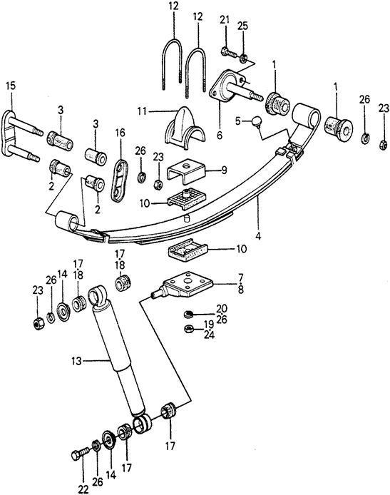 CHASSIS/REAR SHOCK ABSORBER (2) for 1982 Honda CIVIC 5-DOOR #1