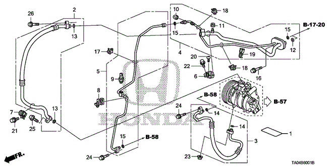 Body/Air Conditioning/A/C Hoses - Pipes (L4) (2) for 2008 Honda ACCORD SEDAN #1