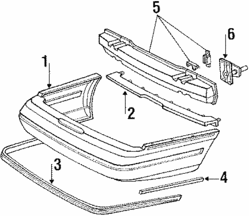Bumper Assembly - Rear for 1989 Lincoln Continental #0