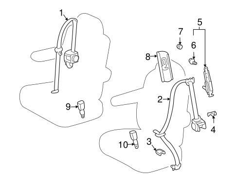 ELECTRICAL/REAR SEAT BELTS for 2007 Toyota Sienna #3