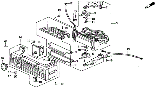 ELECTRICAL / EXHAUST / HEATER / FUEL/HEATER CONTROL (LEVER) for 1990 Honda ACCORD COUPE #1
