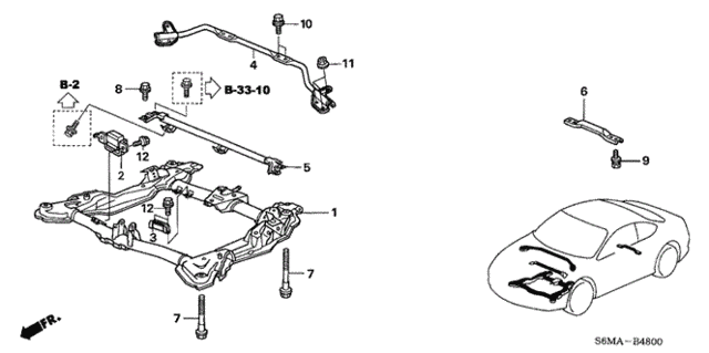 Front Sub Frame - Performance Rod for 2006 Acura RSX #0