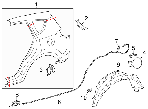 BODY/FUEL DOOR for 2013 Toyota RAV4 #1