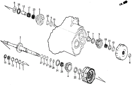 TRANSMISSION - AUTOMATIC/4AT MAINSHAFT for 1987 Honda CIVIC 5-DOOR #1
