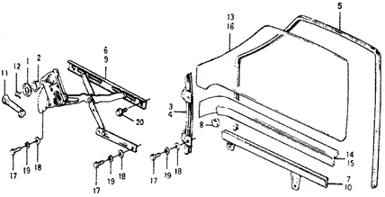 Body/Air Conditioning/Door Window for 1978 Honda ACCORD HATCHBACK #1