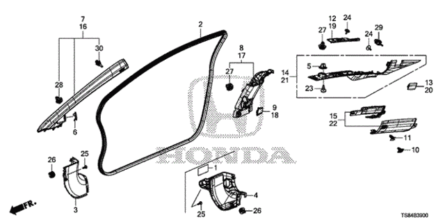 Pillar Garnish for 2012 Honda CIVIC COUPE #0