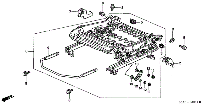 INTERIOR / BUMPER/FRONT SEAT COMPONENTS (MANUAL HEIGHT) (L.) for 2001 Honda CIVIC SEDAN #1