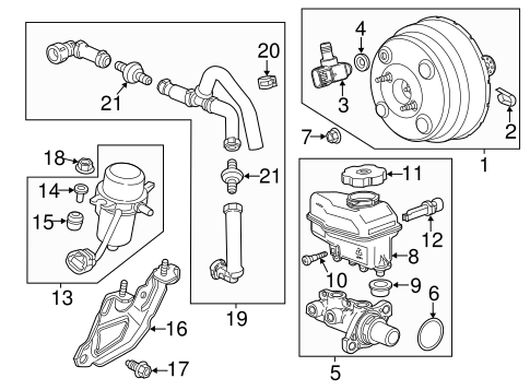 Body/Master Cylinder - Components On Dash Panel for 2016 Chevrolet Impala Limited #1