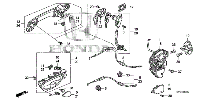 BODY / AIR CONDITIONING/DOOR LOCKS - OUTER HANDLE for 2010 Honda CIVIC COUPE #1