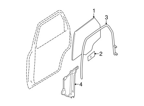 Mariner GLASS - REAR DOOR