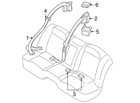 Rear Seat Belts for 2003 Infiniti I35 #0