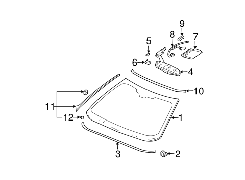 Glass - Windshield for 2005 Cadillac DeVille #0