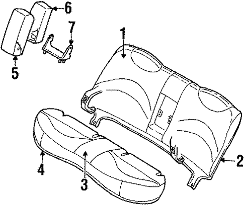Body/Rear Seat Components for 2002 Ford Crown Victoria #1