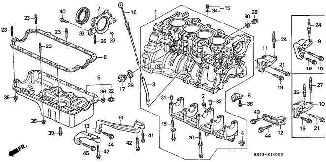 ENGINE/CYLINDER BLOCK - OIL PAN for 1992 Honda CIVIC HATCHBACK #1