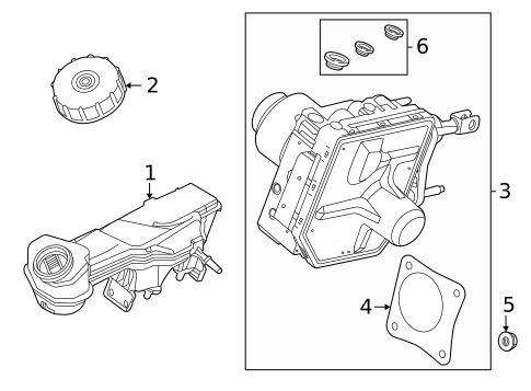 Master Cylinder - Components On Dash Panel for 2021 Ford Escape #0