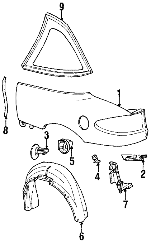 Quarter Panel & Components for 1995 Saturn SC1 #0