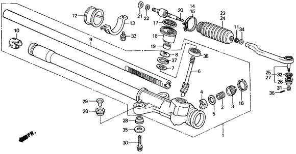 CHASSIS/STEERING GEAR BOX for 1990 Honda CIVIC 5-DOOR #1