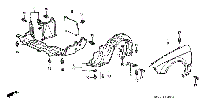 BODY / AIR CONDITIONING/FRONT FENDER for 1996 Honda CIVIC HATCHBACK #1