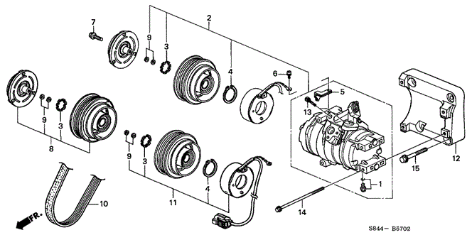 BODY / AIR CONDITIONING/A/C COMPRESSOR (V6) (2) for 2001 Honda ACCORD COUPE #1