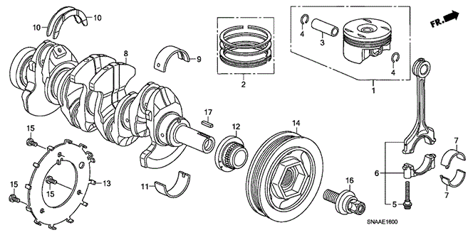 ENGINE/CRANKSHAFT - PISTON (1.8L) for 2009 Honda CIVIC SEDAN #1