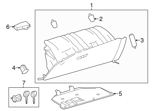 BODY/GLOVE BOX for 2015 Toyota Highlander #1