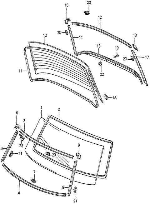 Body/Air Conditioning/Windshield - Rear Window for 1982 Honda ACCORD HATCHBACK #1