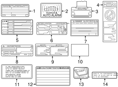 BODY/LABELS for 2014 Toyota Avalon #1