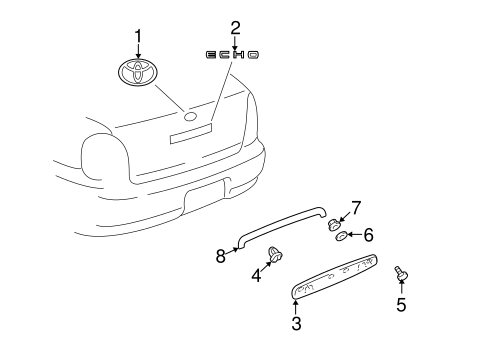 BODY/EXTERIOR TRIM - TRUNK for 2003 Toyota Echo #1